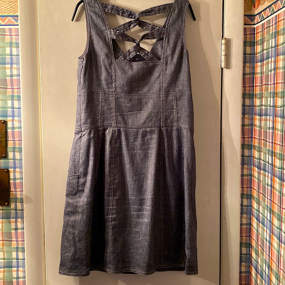 Beautiful blue linen Etcetera sundress. Size 8
